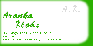 aranka klohs business card
